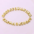 6mm Initial Gold Plated Small Cute Bubble Fat Letters Charm Pendant Necklace Balloon Letter Jewelry Accessories