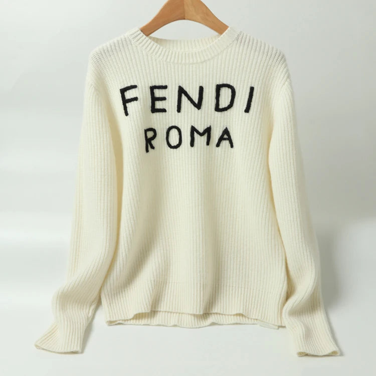 Custom New Design Autumn Winter Crew Neck Wool Blend Pullover Sweater for Women Custom logo Cable Women Sweater