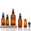 Bulk Wholesale Refillable Skincare Packaging Round Shape Empty Fine Mist Amber Color Glass Spray Bottles 30ml