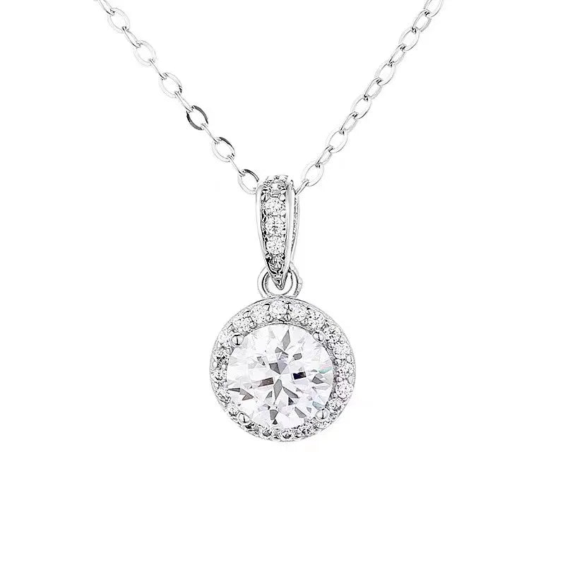2023 Luxury Designer S925 Sterling Silver Necklace for Women Opal and Zircon Pendants for Wedding