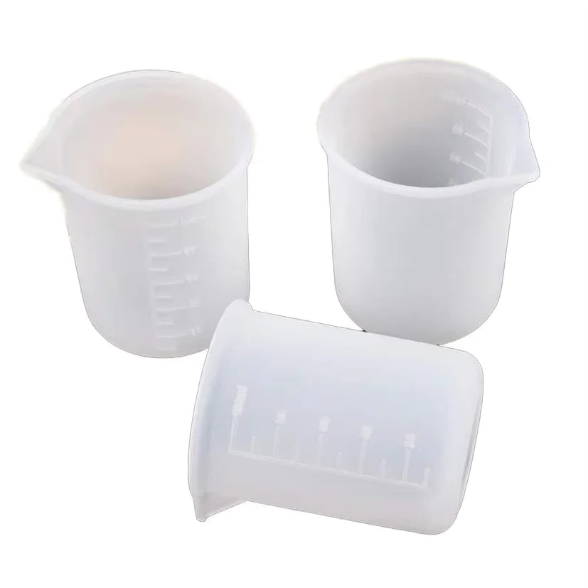 Reusable 100ml Silicone Measuring Cups for Resin Jewelry Making Non-Stick Soft Scale Mixing Cups for Home Kitchen Use