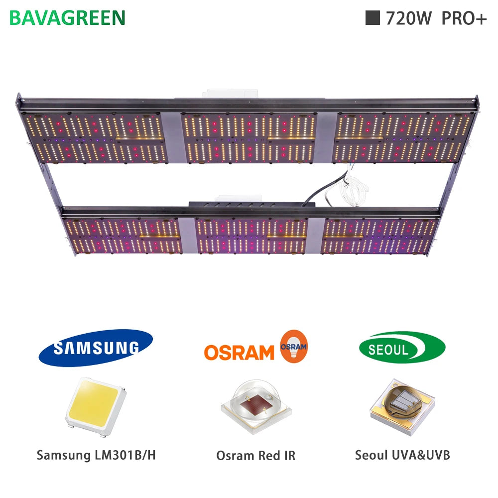 Bavagreen Newest Pro+ 240w 540w 640w 720w 800w 1000w  Lm301b  Lm301b Quantum Led Grow Lights with UVa UVb IR Switch