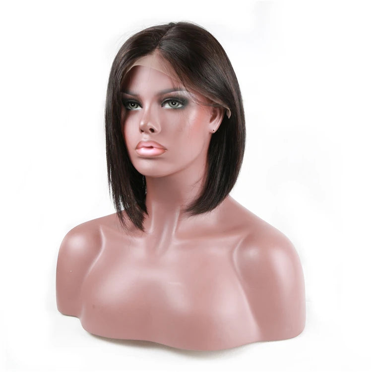 Brazilian Virgin Human Hair Bob Wigs with for Lace Frontal Short Straight Hair Wig for Women-Remy Hair Weaving Extension