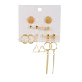 6 Pcs/set Gold Plated Earrings Set Elegant Geometric Stud Earrings for Women