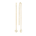 Laodun Latest Design Popular S925 Drop Earrings Simple Creative Dangle Chain CZ Diamond Sterling Silver Earrings Vermeil