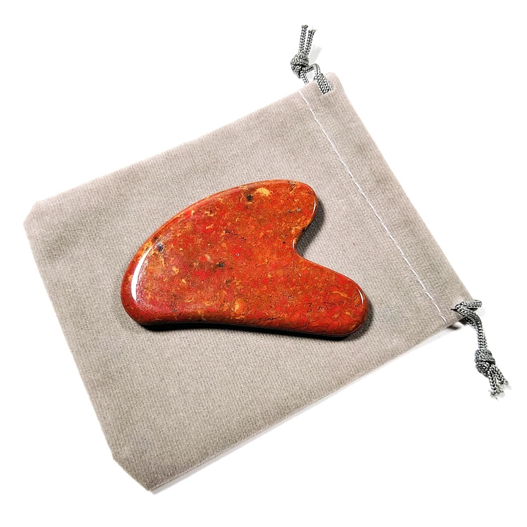 Huiying In stock! factory natural jade stone heart shape mookaite jasper gua sha stones massage tool