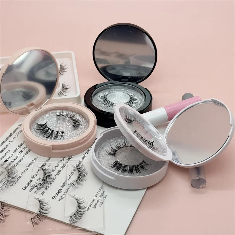 SEVERBEAUTY SL Handmade Winged 3D Faux Mink Invisible Band Strip Lashes Single Pair Cruelty-Free Korean PBT Fiber