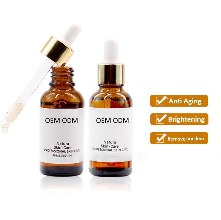 Private Label Face Serum 20% Vitamin C Anti-Wrinkle Serum Hyaluronic Acid Hexapeptide Face Revitalizing Organic Anti-Aging Serum