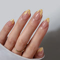 BTArtbox Soft Gel XCOAT Press on Nails Vendor Wholesale Short Almond Yellow French Tip False Fake Nails Press on Summer Women