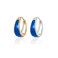 EH1547 NEW Wholesale Fashion Jewelry 925 Sterling Silver Oil Drip Blue Enamel Glaze Gold Plated Hoop Earring Jewelry for Women