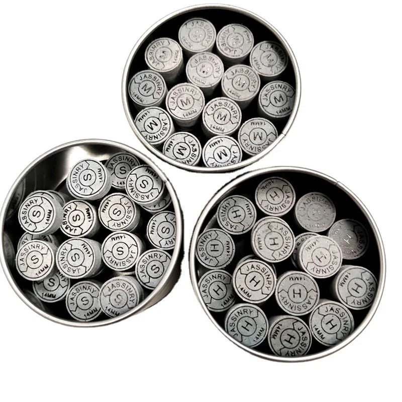 Xmlivet 14mm Grey Color Jassinry 10layers Tips S/M/H Pool Billiards Cue Tips Billiards Accessories Can Customized logo