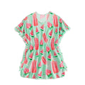 Summer New Design Children's Watermelon Print Swimsuit Cover up for Kids Children Swimwear Little Girls Beachwear Dress