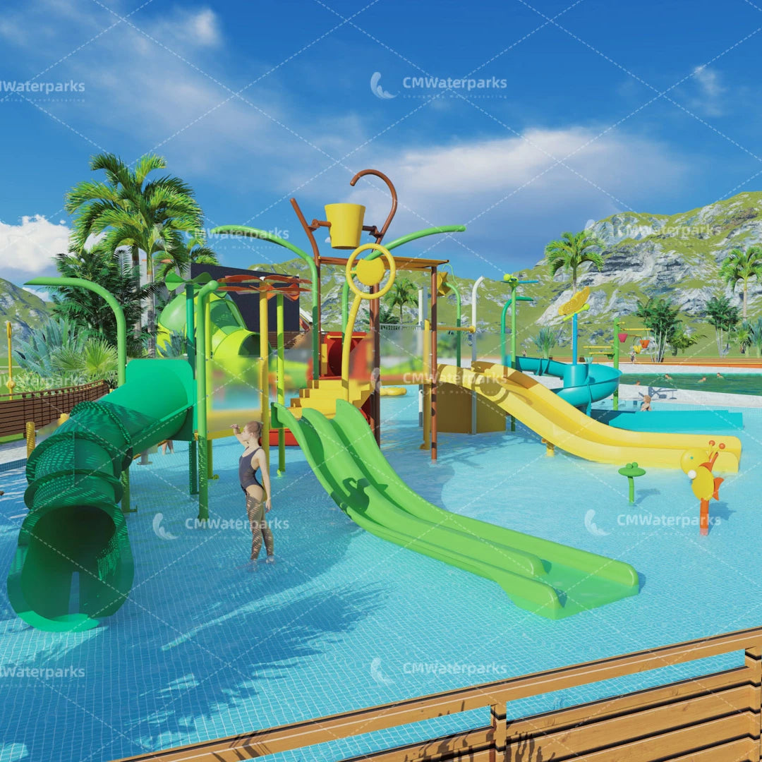 CMWaterparks Design of Fiberglass Water Play Equipment Most Popular Fiberglass Water Slide MegaBDM