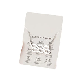 AA01272 Stainless Steel 111 222 333 444 555 666 777 888 999 Necklace Woman Angel Lucky Number Necklaces