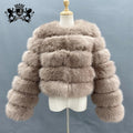 Winter Faux Fur Top Cropped Bubble Womens Coat Plus Size Jackets Women's Jacket