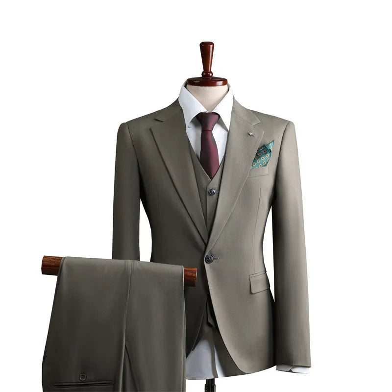 Men's Fashionable British Style Wedding Suit Quality Slim Work Business Formal Wear Luxury Formal Wear for Groom