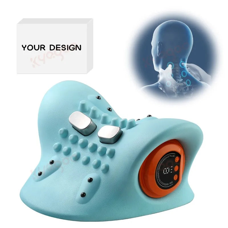 Massage Neck Pillow Shoulder Cervical Chiropractic Shiatsu Electric Neck Back Massager Pillow With Heat at Home
