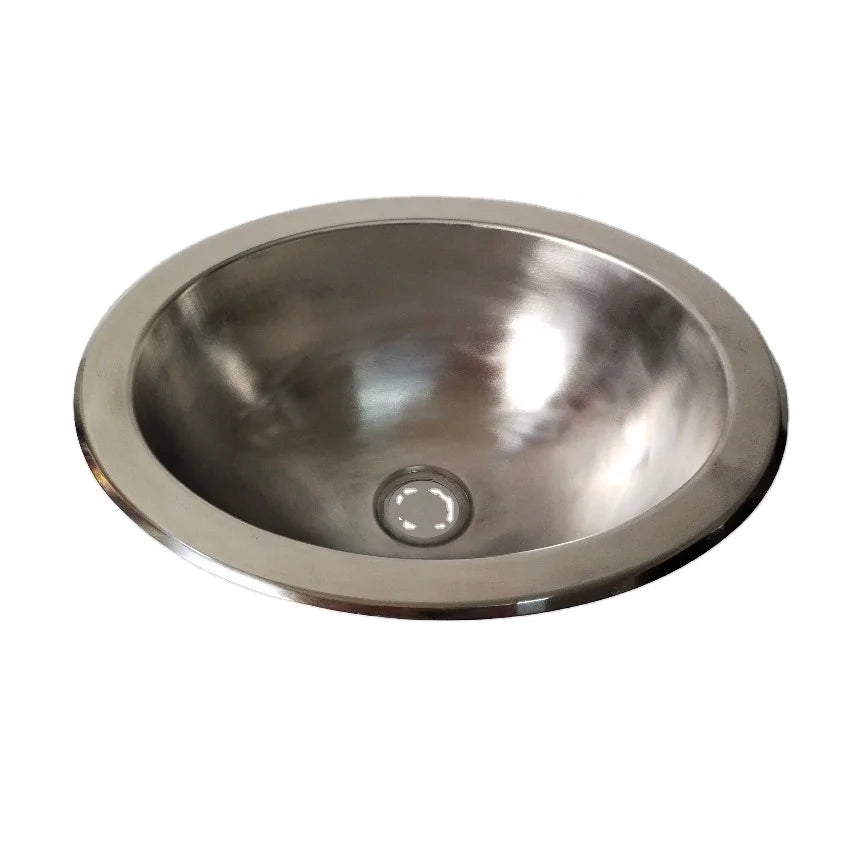 RV Sink Hand Wash Basin 304 Stainless Steel Small Countertop Oval Hand Basin