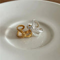 S925 Sterling Silver Knot Ring Double Wire Irregular Unique Statement Ring