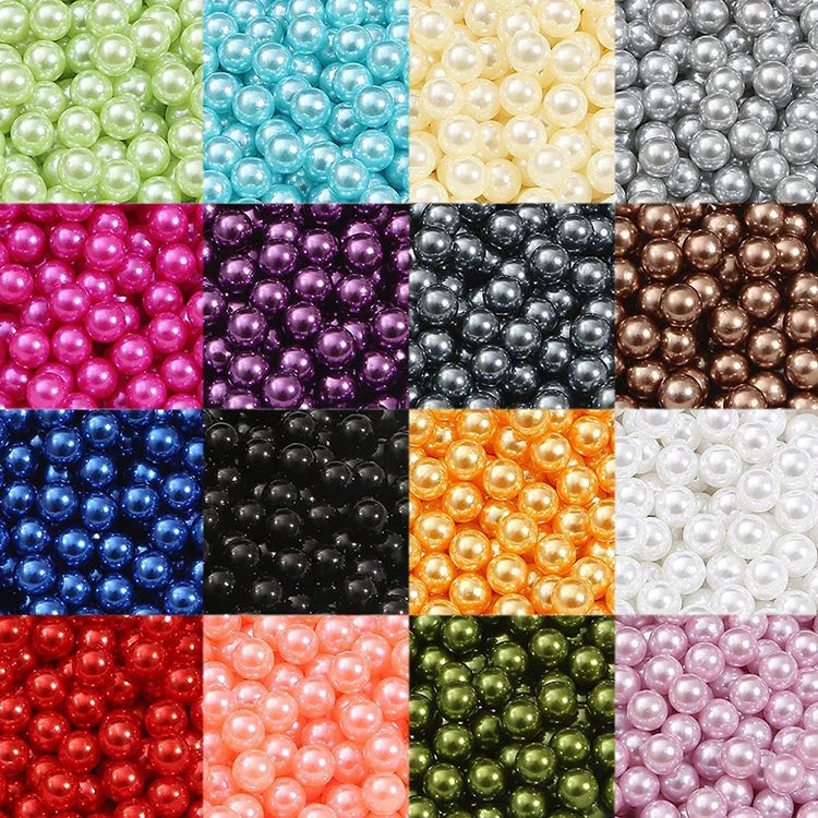 Wholesale 3-12mm Imitation ABS Plastic Decoration Colors Pearl Round Loose Pearl Beads with Straight Hole for Jewelry Making