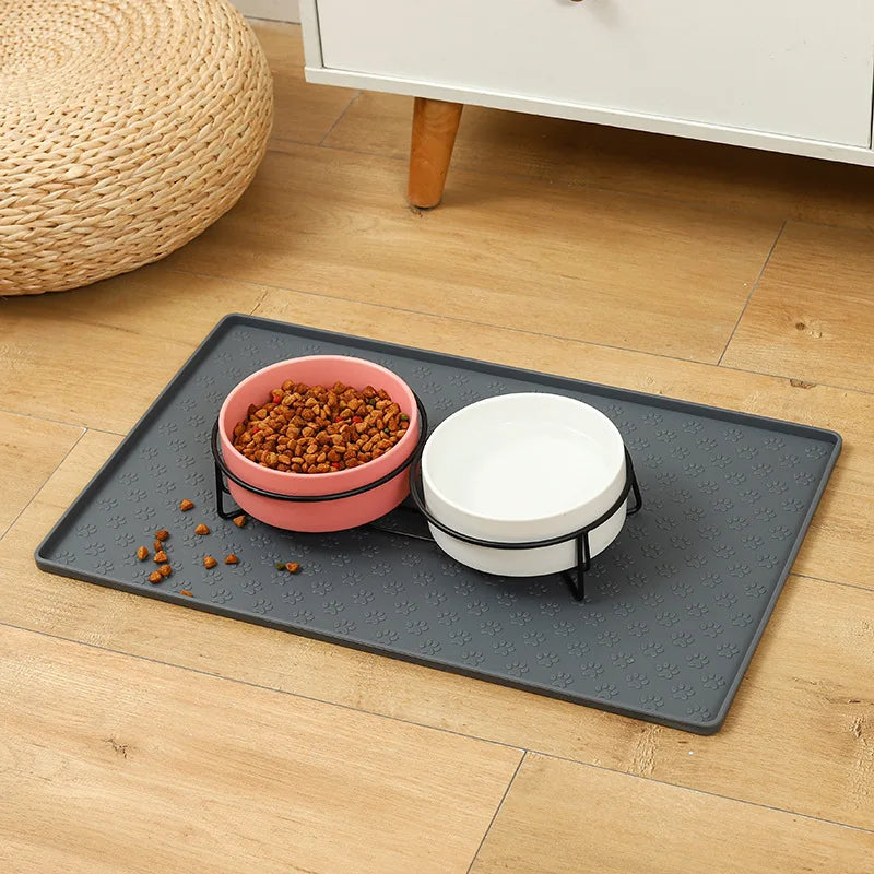 Silicone Pet Dog Cat Mat Waterproof Non Slip Pet Dog Cat Bowl Placemat Mats