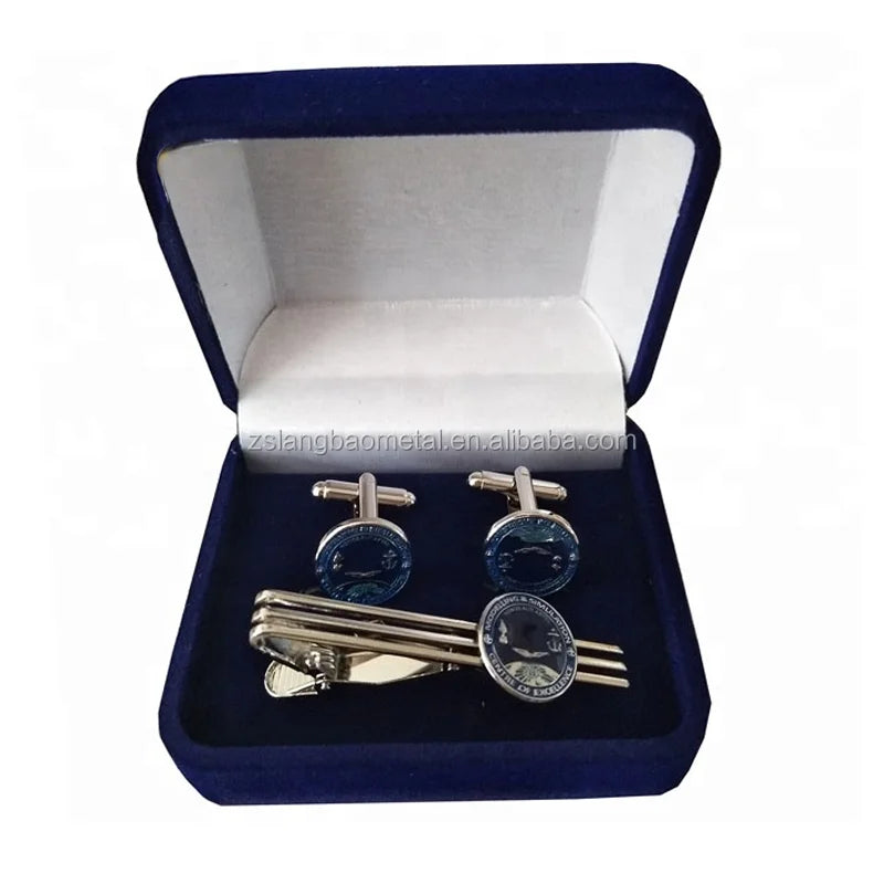Cufflinks Tie Clip Boxes Blue Green Red Purple Velvet Coin Box Medal Badge Emblem Gift Box Lapel Pin Package