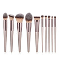 10 Pcs Champagne Gold Makeup Brushes Complete Set of Foundation Loose Powder Blush Concealer Eye Shadow Professional Set