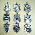 Wholesale Abalone Shell Owl Necklace Charm Mother of Pearl Shell Pendant for Jewelry High Quality Bird Charms Brooches