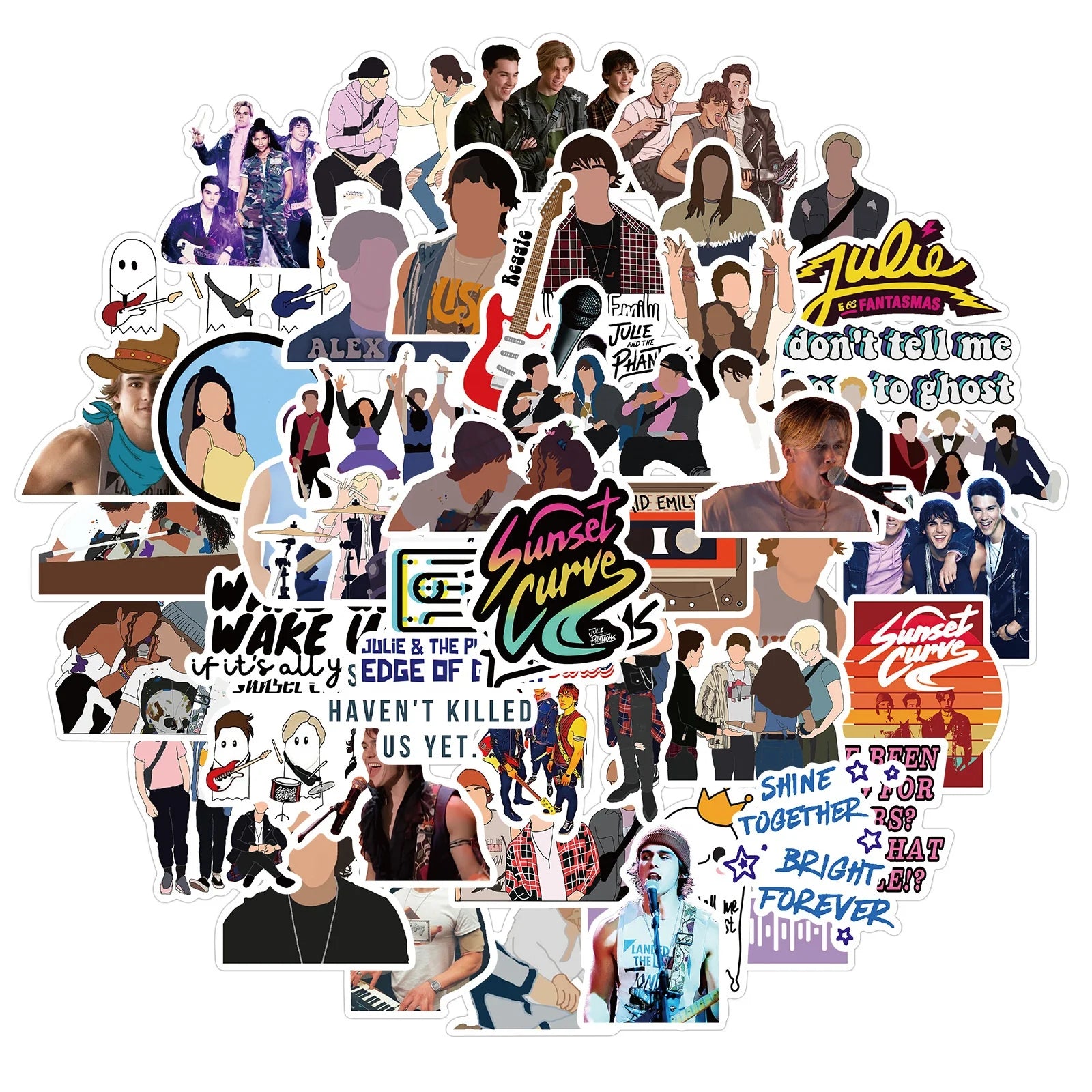 50Pcs Julie and the Phantoms TV Film Graffiti Sticker for Girl Paper Decals Home Decoration Laptop Die Cut Stickers