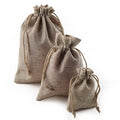 Customized Logo Luxury Small Hessian Burlap Jute Dust Removal Drawstring Gift Bags Christmas Candy Birthday Wedding Party Favors