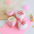 Creative Home Decor Durable Ceramic Hand-Painted Gold Heart-Shaped Flower Storage Jar Lids for Jewelry Pottery Enamel (Custom
