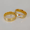 Western Designer Jewelry Shop Factory 14k Gold Plated Stainless Steel Wedding Rings Classic Couple Sets Bague Anillos Eheringe