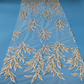 Custom Lovely Wedding Lace Corded Mesh Sequence Embroidery Fabric for Dresses and Skirts