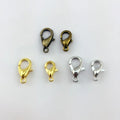 1000/bag Secure Broochure Zinc Alloy Bracelet Necklace Jewelry Findings & Components Metal Hook Silver Lock Claw Lobster Clasp