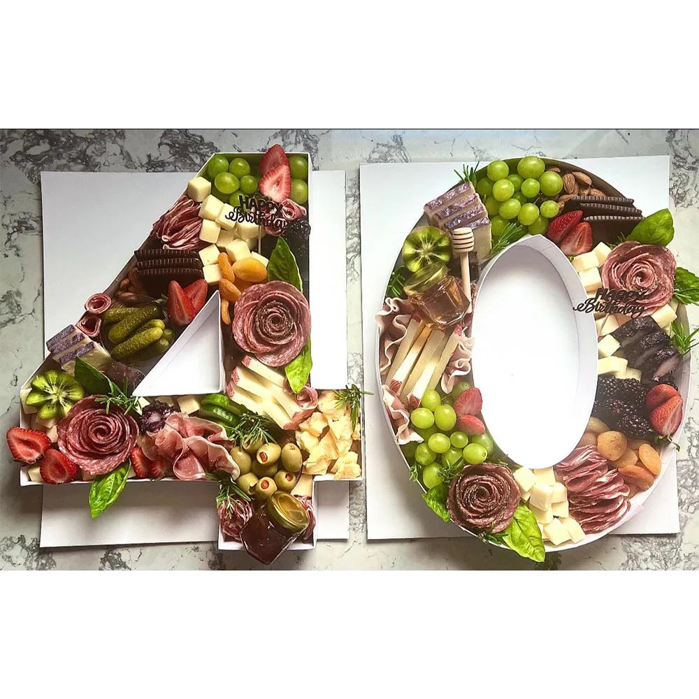 15inch Paper Mache Box Fruit Cupcake Charcuterie Grazing Fillable Cardboard Letter Number for Sweet