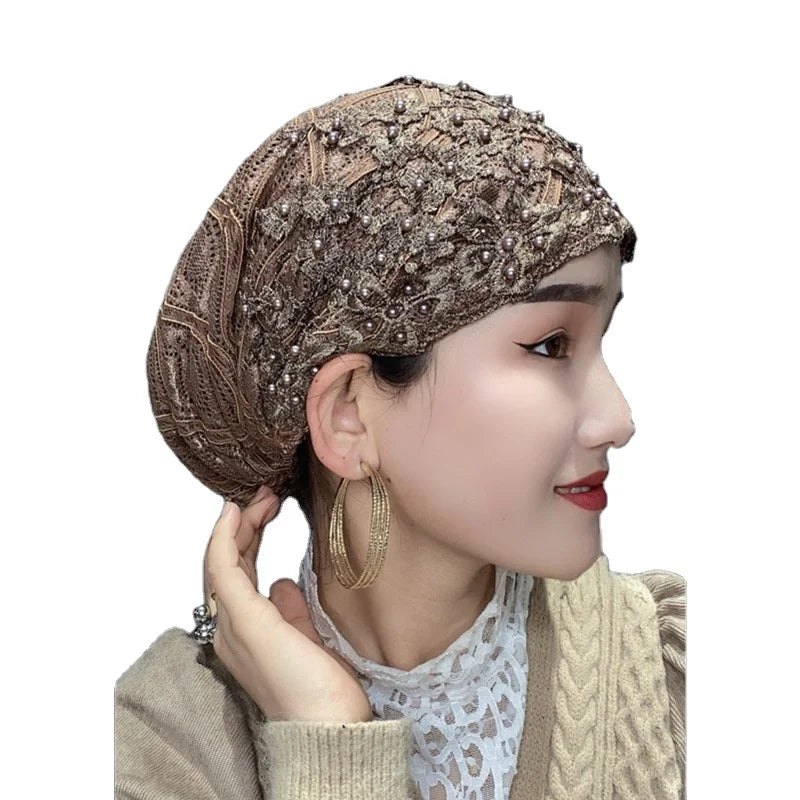 Wholesale Fashionable Corduroy Performance Hat with Embroidered Beaded Design New Collection for Beach Muslims