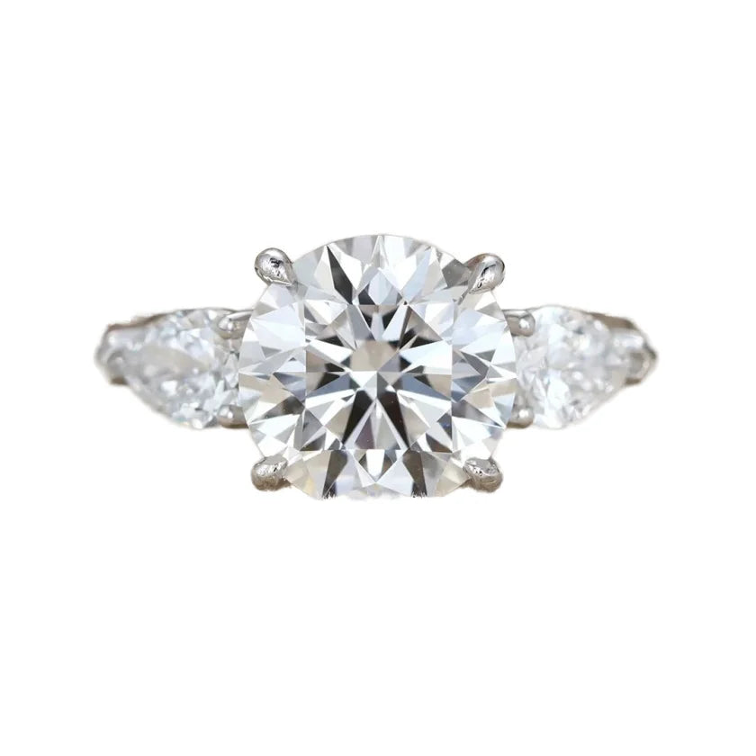 Classic 14K/18K Gold Engagement Ring 8mm 2CT Brilliant Cut Moissanite Women's Anniversary Wedding Gift Moissanite Rings