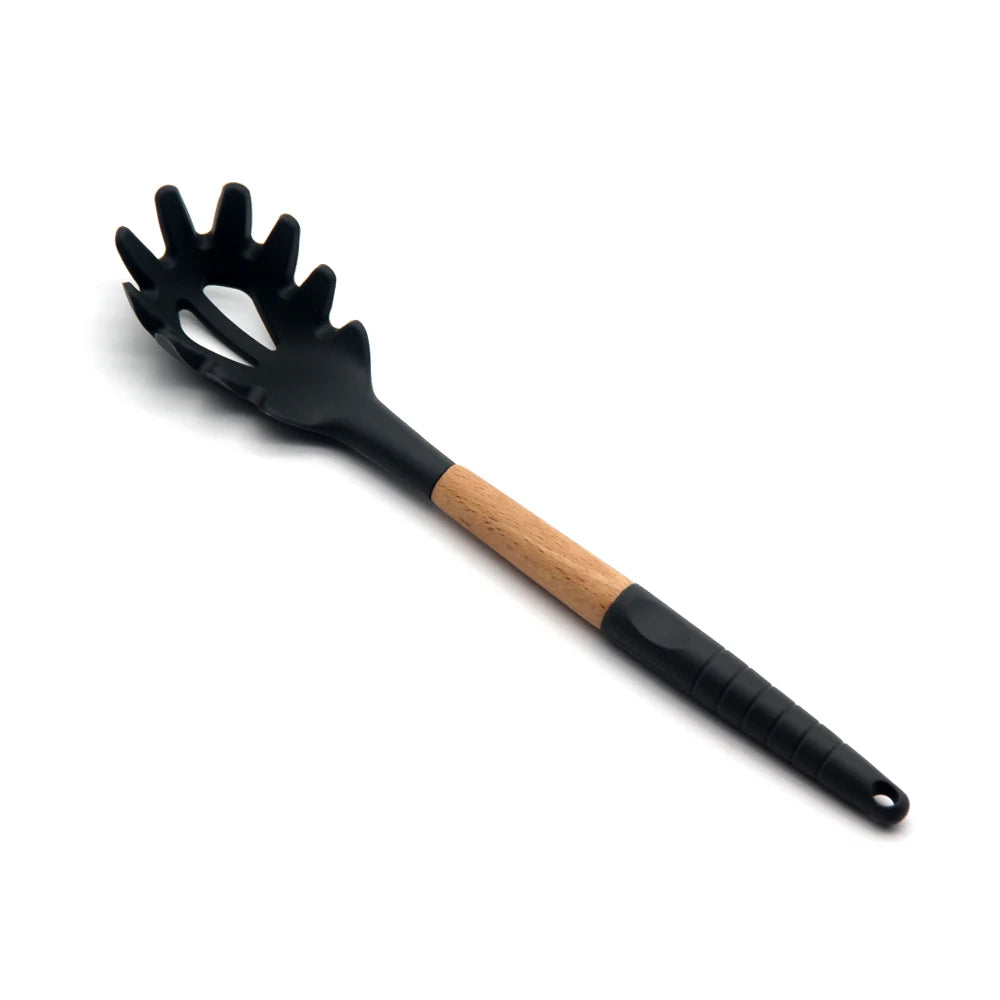 Kitchen Accessories Home and Kitchen Gadgets Wood Handle Silicone Pasta Server Kitchen Products Using With Pasta