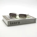 High Quality Retro Eyewear Leopard Shades Retro Gradient Panther Leopard Rectangle Rimless Frames Shades Sunglasses