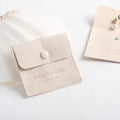 PandaSew Small Luxury Microfiber Suede Necklace Packaging with Button Jewelry Pouch