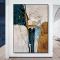 100% Hand Painted Large Size Handmade Minimalist Beige Green Large Modern Abstract Oil Painting and Wall Art Canvas
