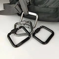 Factory Wholesale Custom Logo 2" Light Weight Metal Aluminum Black Swivel Self Locking Square Shaped Carabiner With Locker
