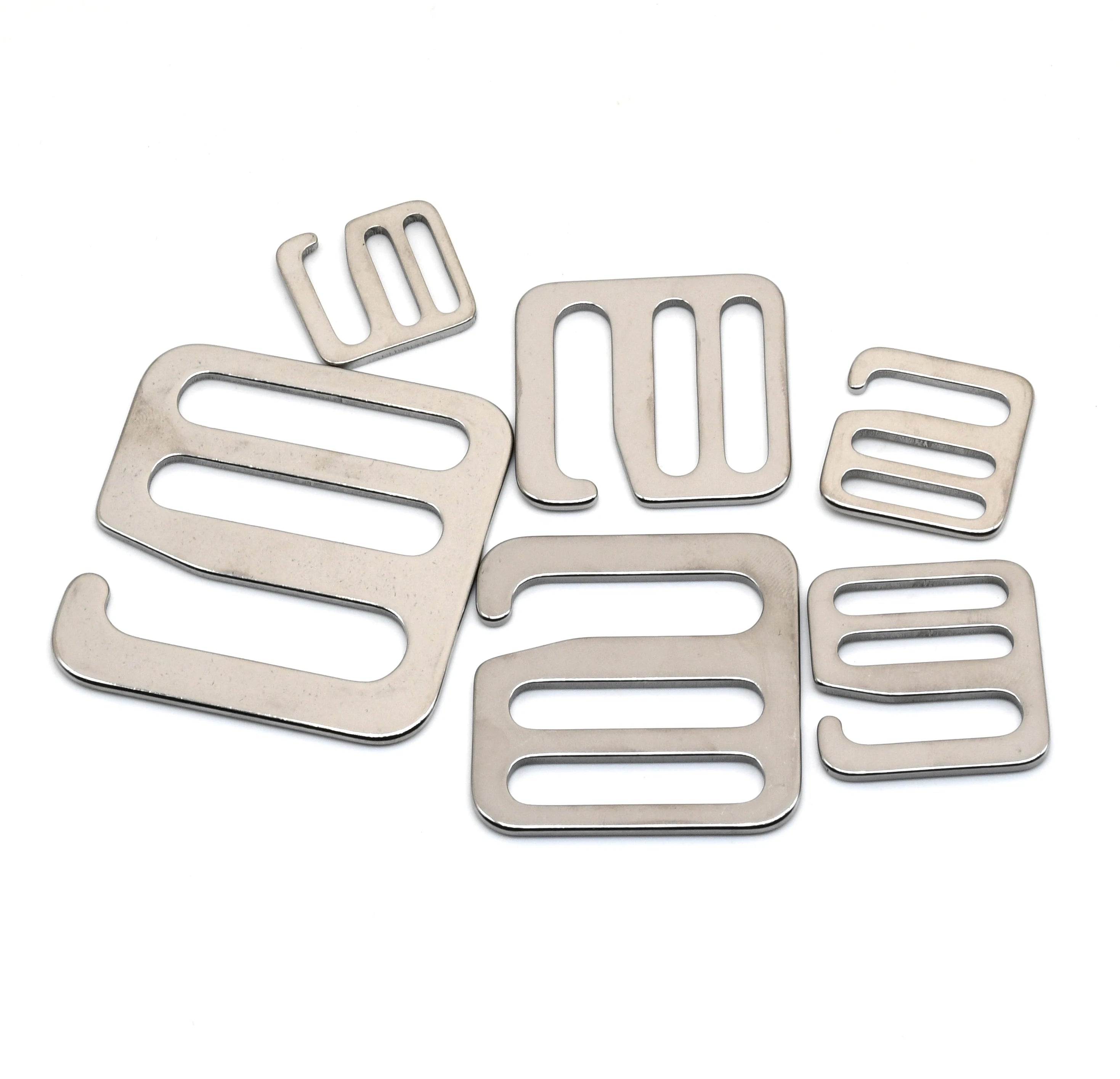 Metal Ladder Lock Slider Stainless Steel Webbing Buckles G-Hook for Backpack Straps 1" Adjustable Metal g Hook Buckle