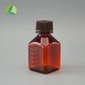 High-quality 60ml Plastic Brown square Laboratory Serum Vial Reagents Sterile PET Medium Vial for Cell Culture