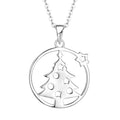 Custom Oem Christmas Tree Jewelry 925 Silver Christmas Tree Pendant Charms Cute Cartoon Necklace for Kids Women Girls Men Boy