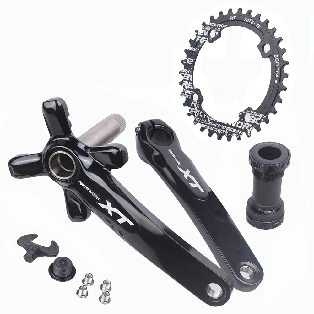 Mountain Bike Disc XT Hollow One Piece Crank Bicycle 11 Speed 170/175mm Single Disc Bicycle Cranks Mountain Bike Cranks Bicycle