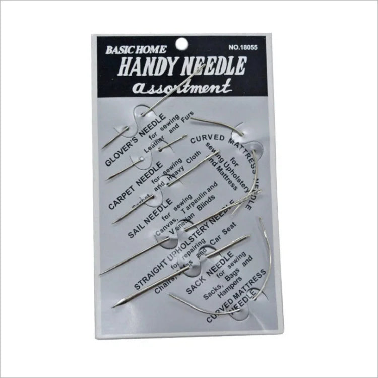 7pcs/set Multi-Functional Manual Leather Hand Sewing Needle Set Triangular & Curved Needles Made of Steel