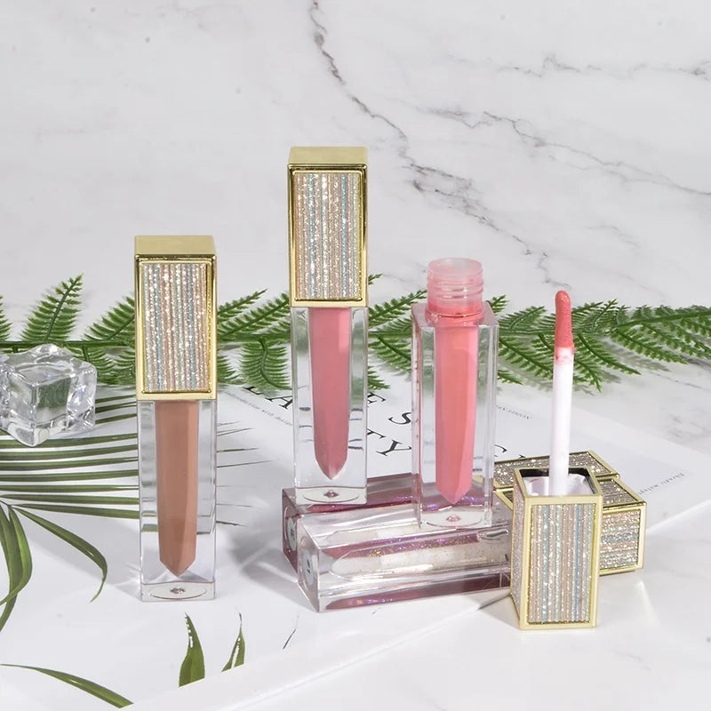 Luxury Diamond Lipgloss Tube Custom Logo Shiny Glitter Lipgloss MegaBDM