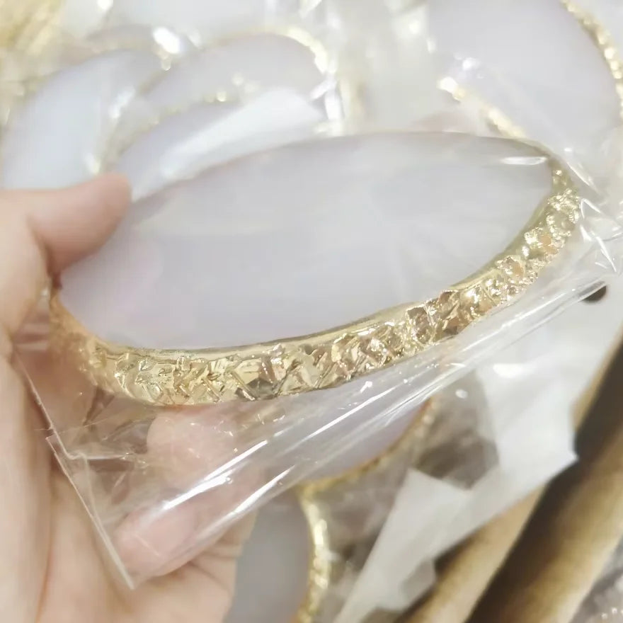 Wholesale White with Gold /silver Edge Slice Multi Colors Agate Quartz Resin coaster Set Round&square Shape for Wedding Nail Art