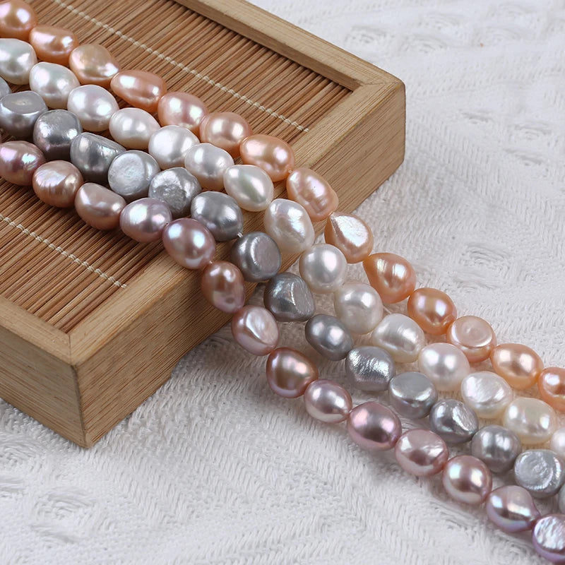 Zhuji Wholesale 10-11mm Baroque Freshwater Pearls White Pink Purple Gray Colors Natural Loose Pearls Strand